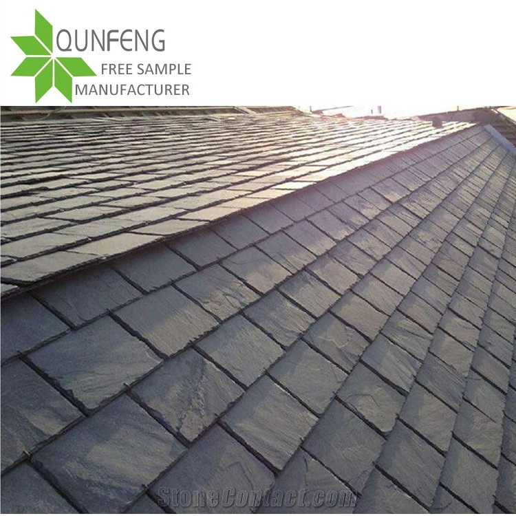 China Stone Lightweight Black Slate Roofing Tile